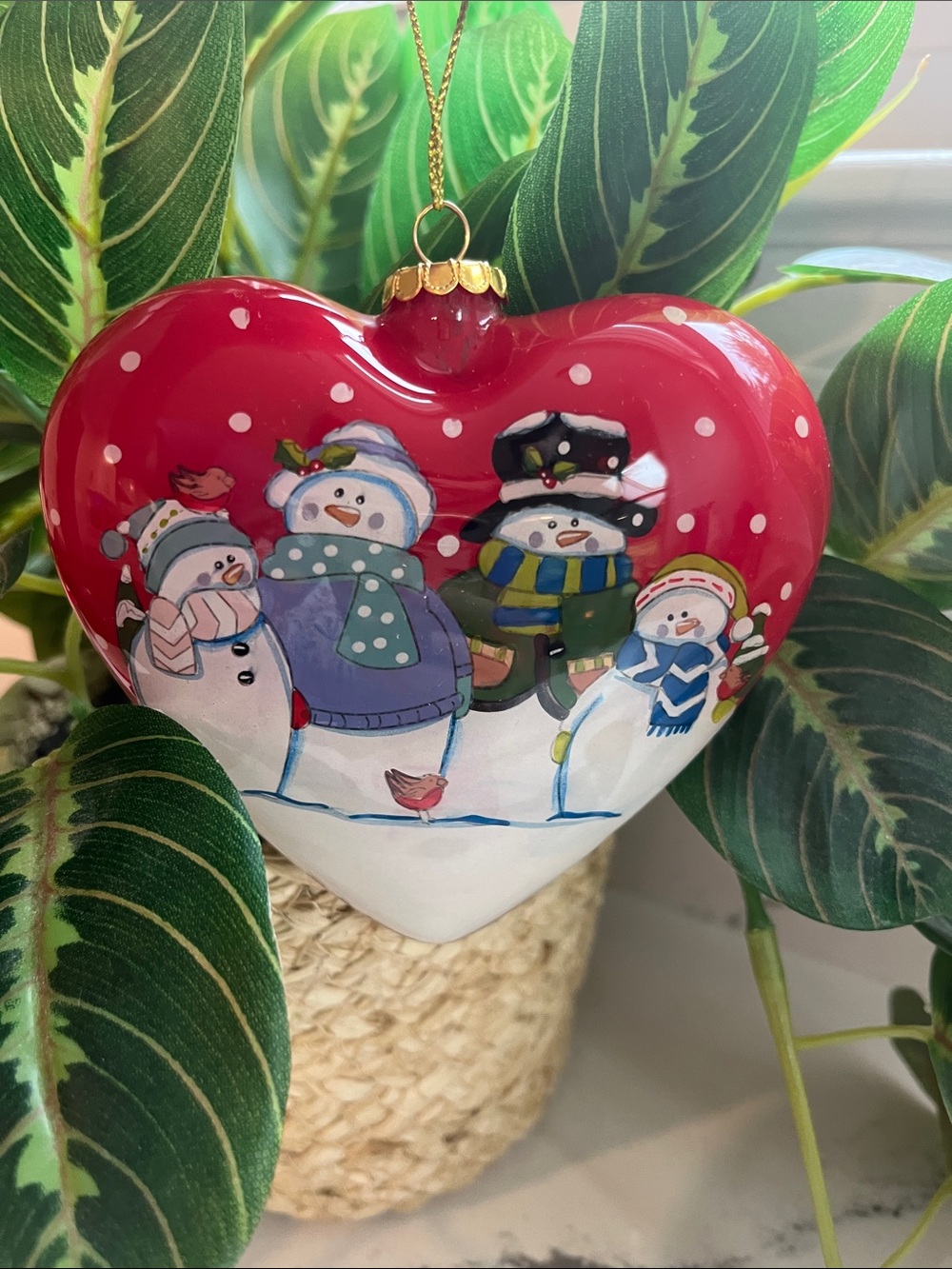 ☃️ Pier 1 Li Bien 2022 Heart Snowman Family Ornament